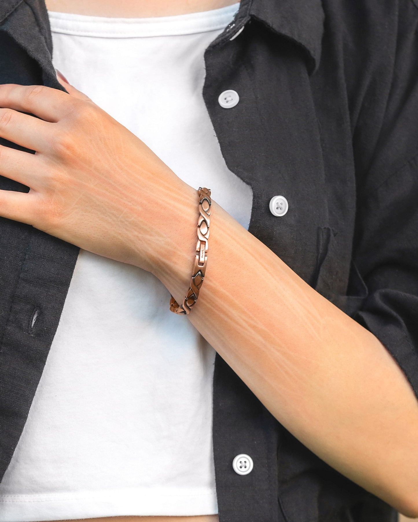 Women’s Ultra Strength Pure Copper Magnetic Therapy Bracelet (XO)