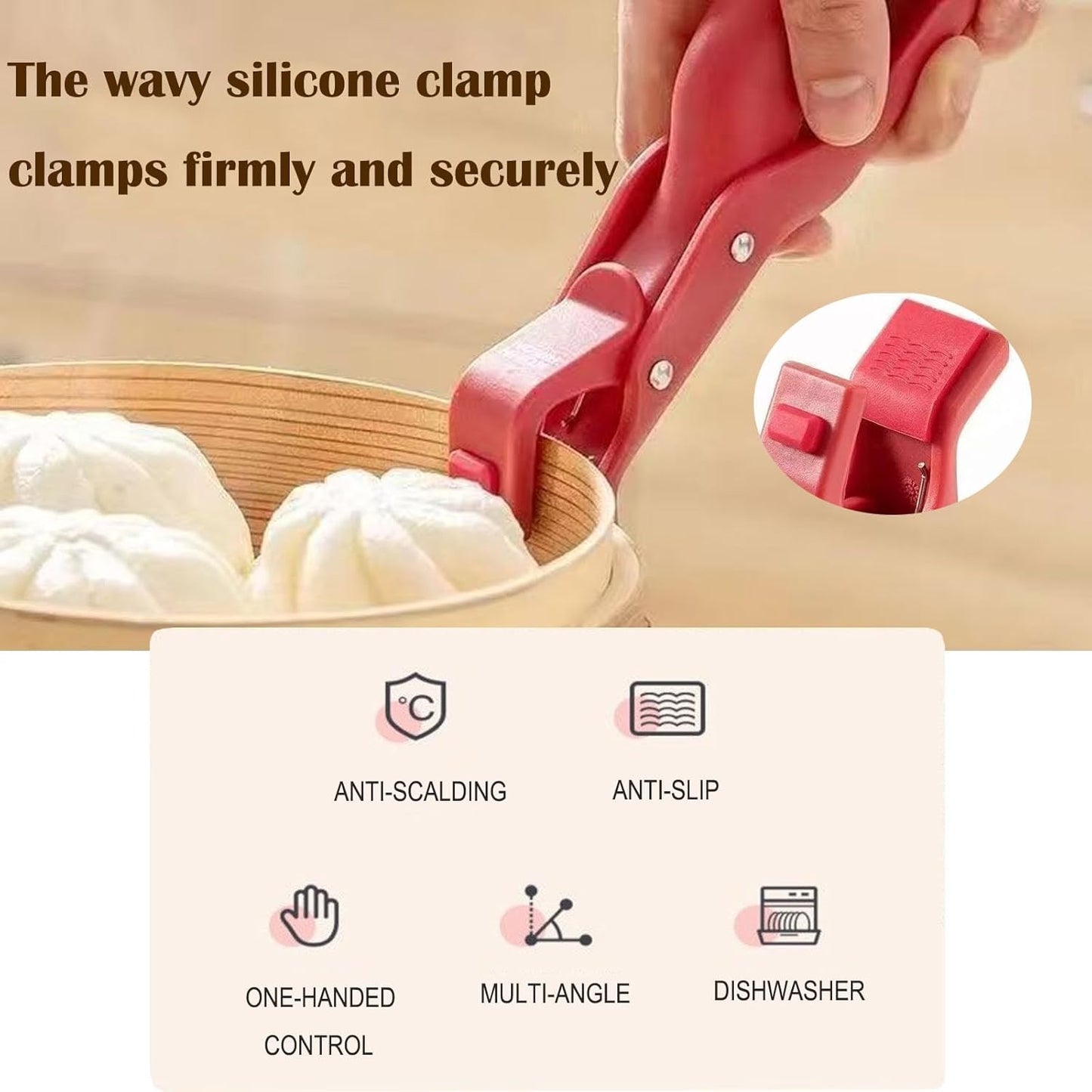 HeatGuard™ Anti-Scald Plate Gripper – Multi-Function Silicone Clips for Safe Handling