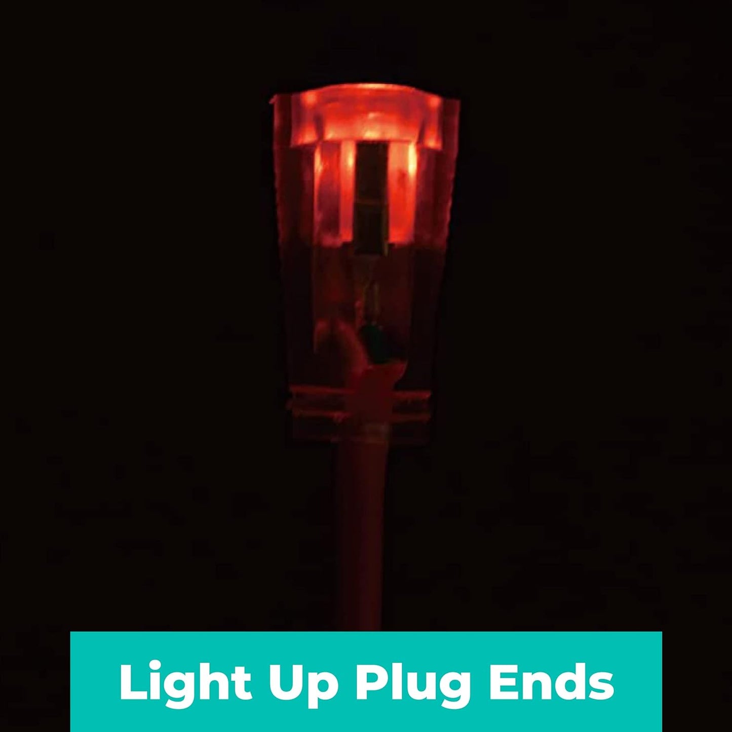 50Ft 16AWG Outdoor Extension Cord, SJTW 16/3 Lighted Power Cord, Bright Orange, ETL Certified (50Ft/15.24M)