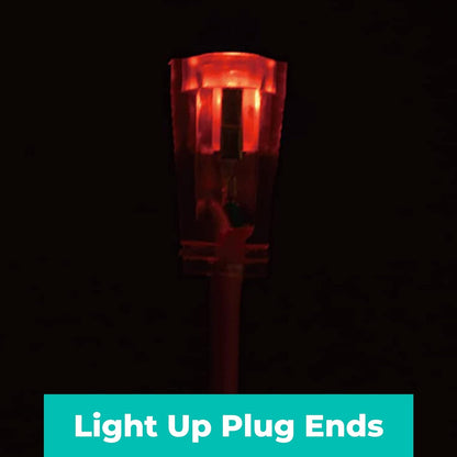 50Ft 16AWG Outdoor Extension Cord, SJTW 16/3 Lighted Power Cord, Bright Orange, ETL Certified (50Ft/15.24M)