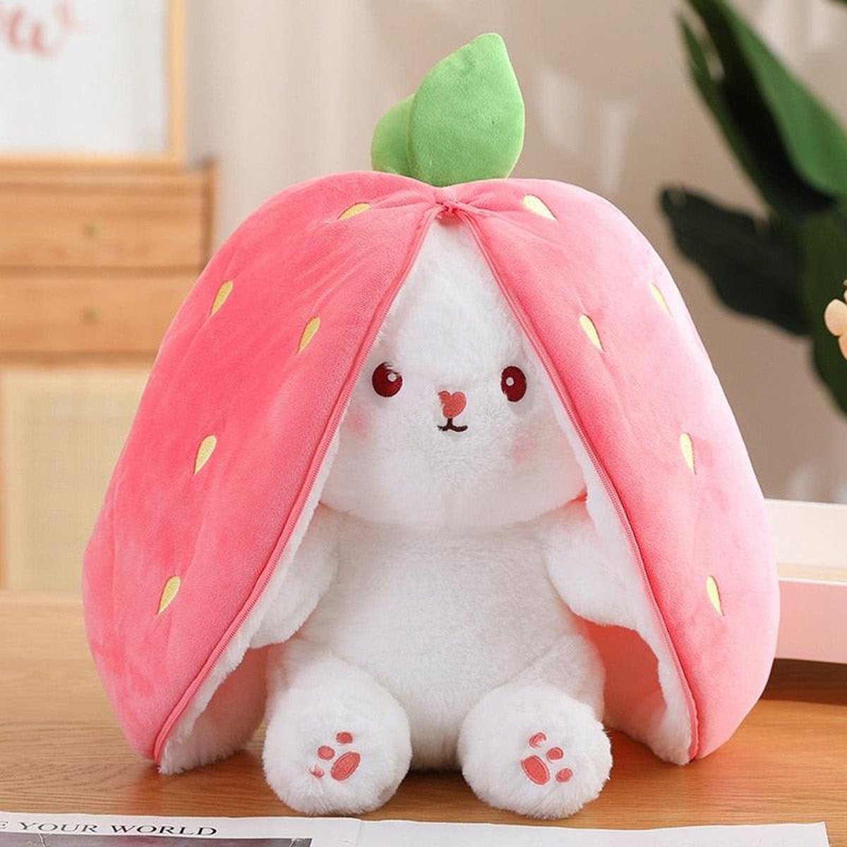 Bunny Plush with Strawberry or Carrot Design – Sweet Toy for Kids