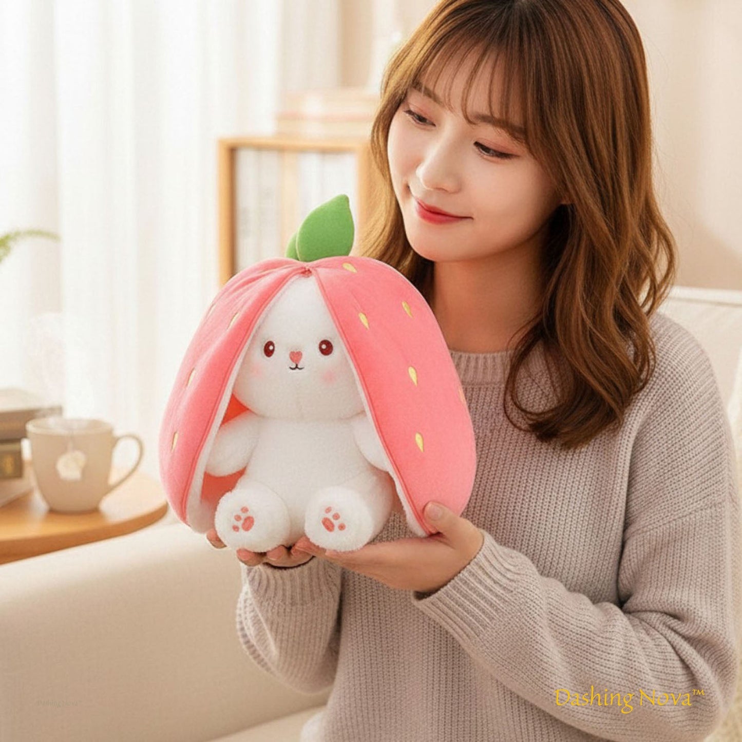 Bunny Plush with Strawberry or Carrot Design – Sweet Toy for Kids
