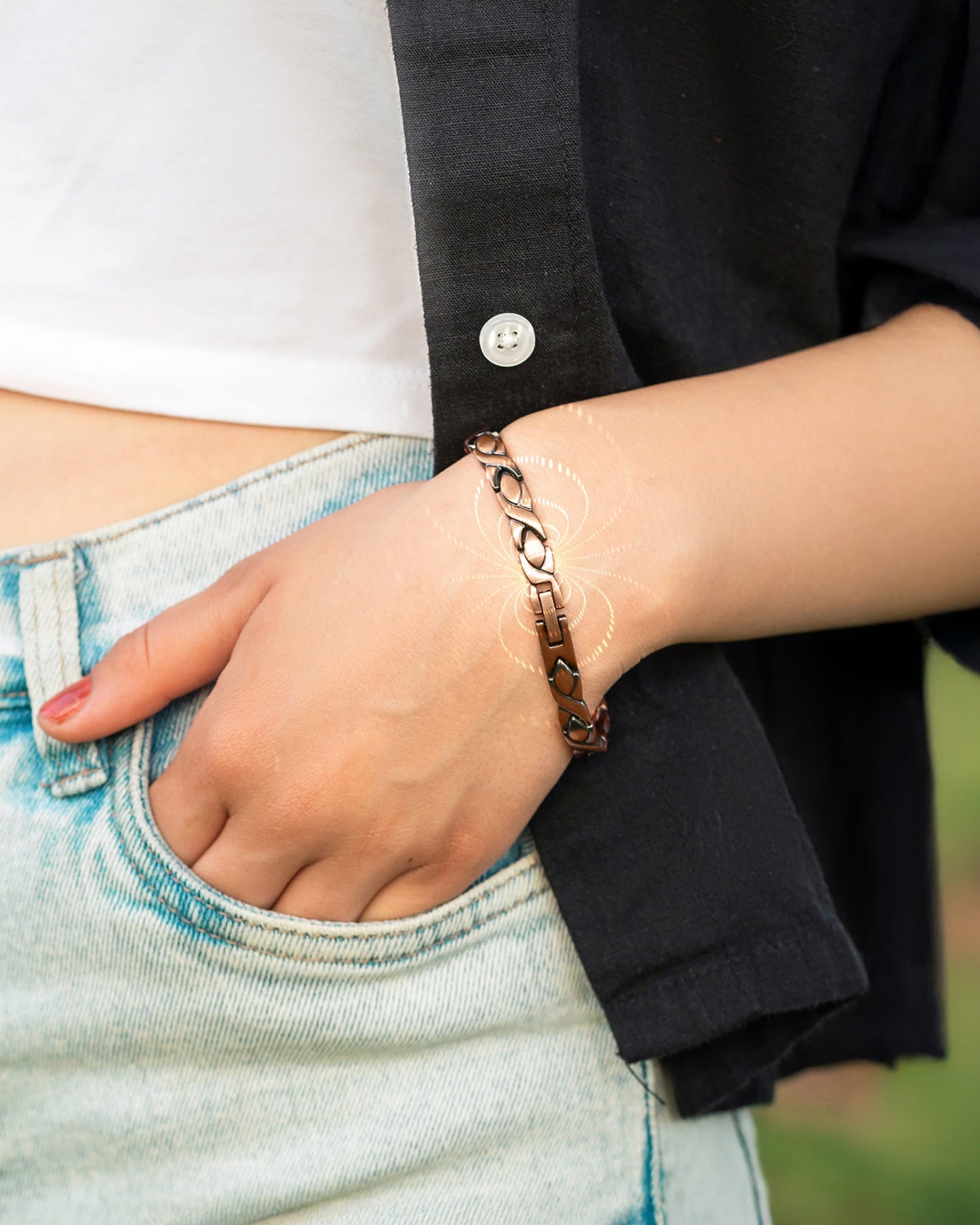 Women’s Ultra Strength Pure Copper Magnetic Therapy Bracelet (XO)