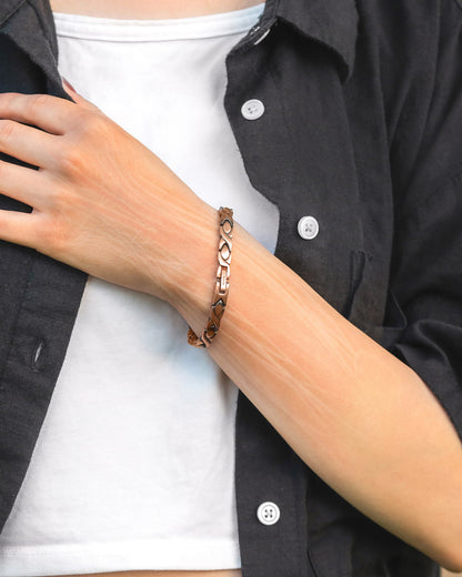 Women’s Ultra Strength Pure Copper Magnetic Therapy Bracelet (XO)